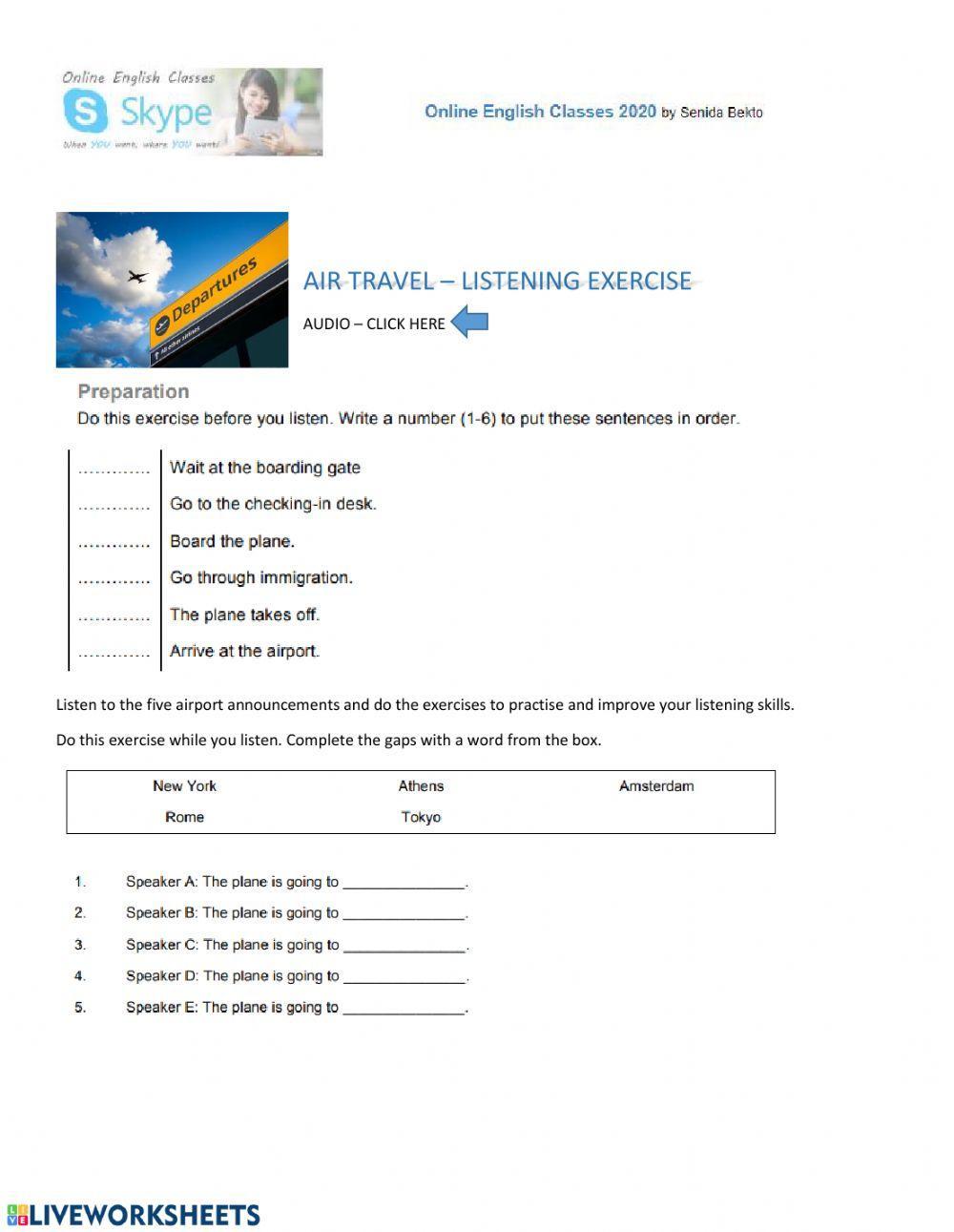 Air travel - listening