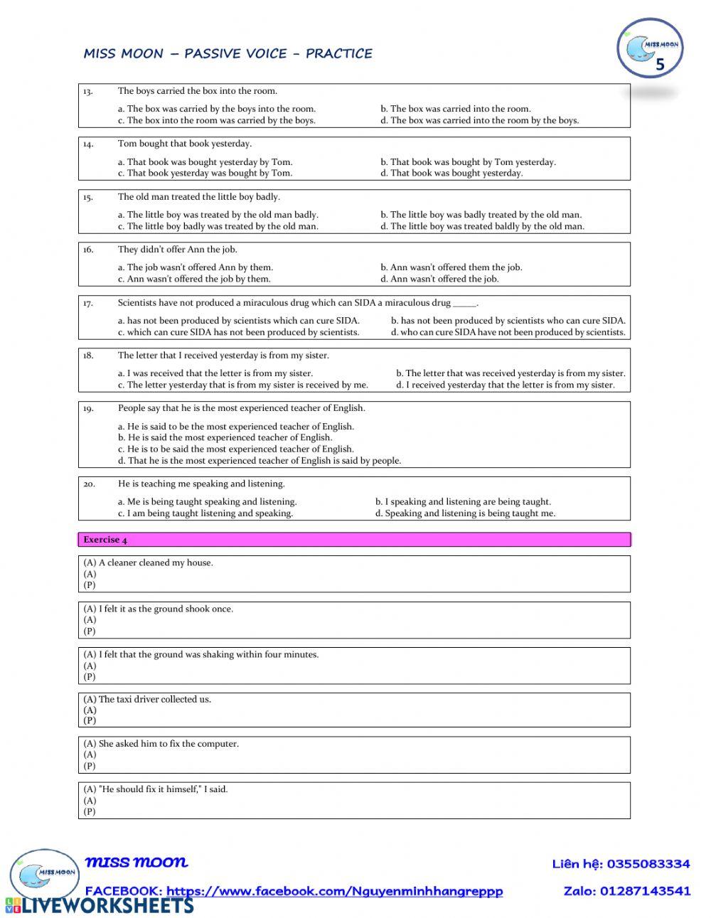 Passive voice - practice