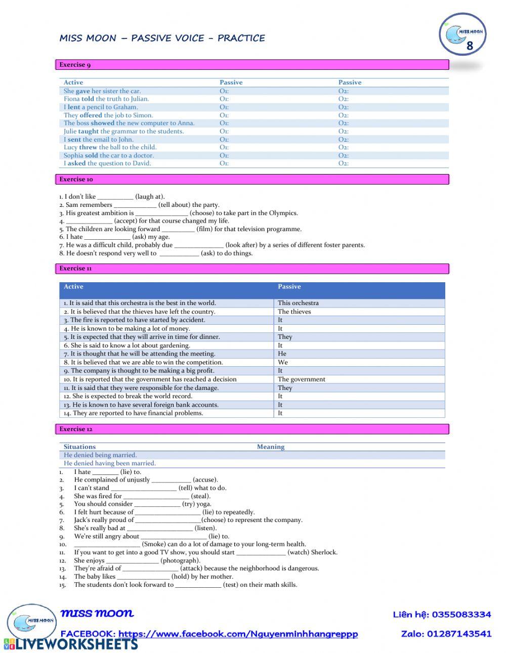 Passive voice - practice