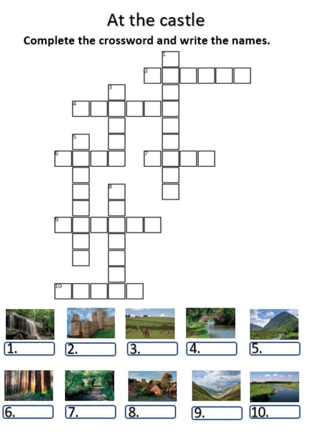 Crossword: Castles (upper elem)