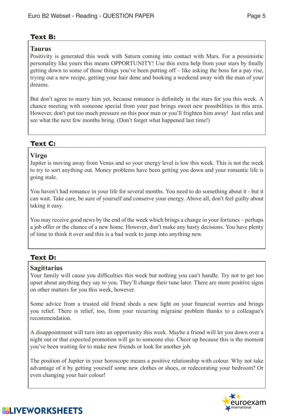 Euroexam, sample test B2