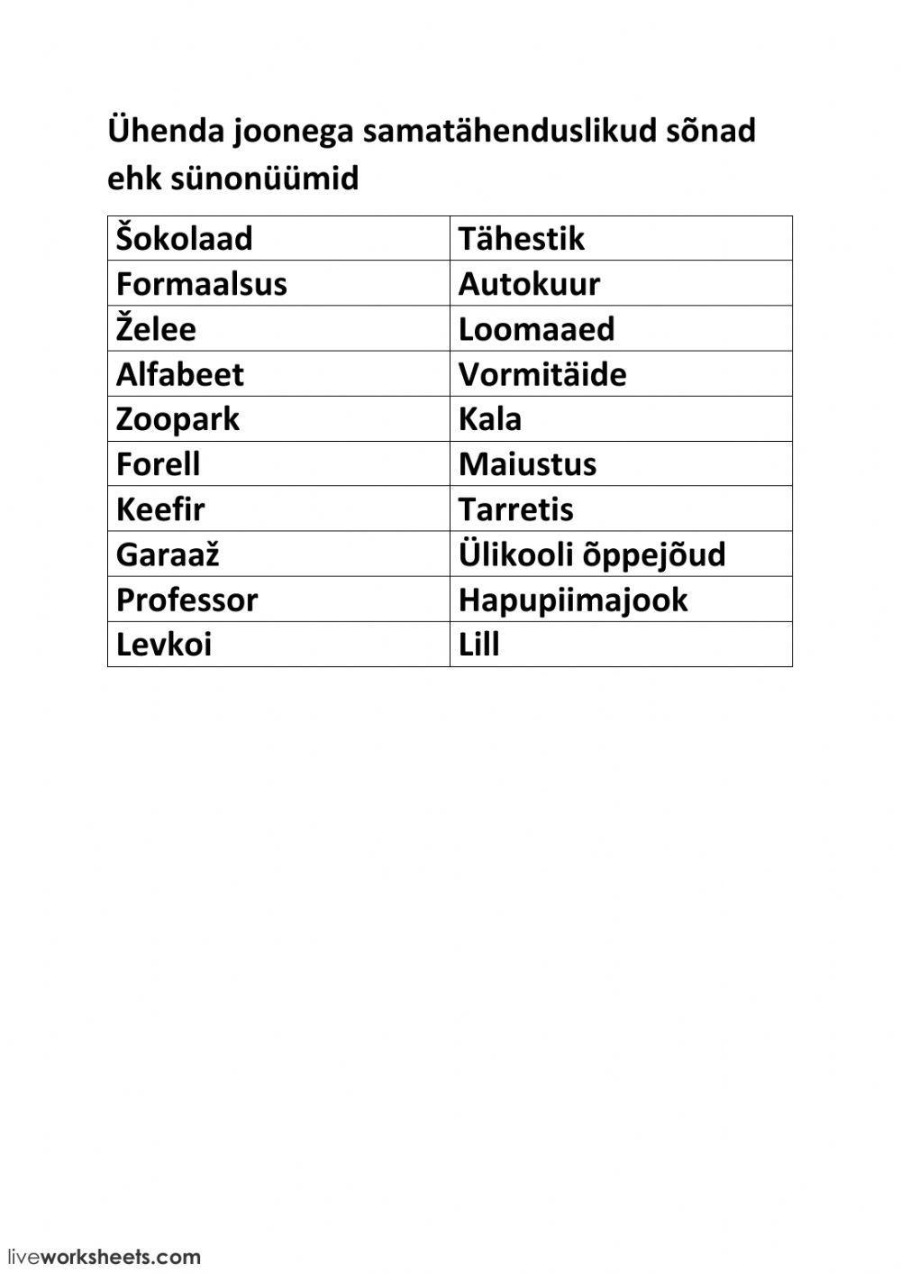 Sünonüümid 4.kl ©ML