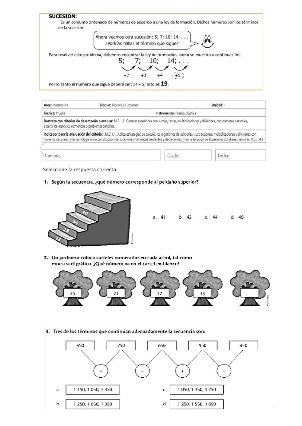 LECCIÓN DE SUCESIONES