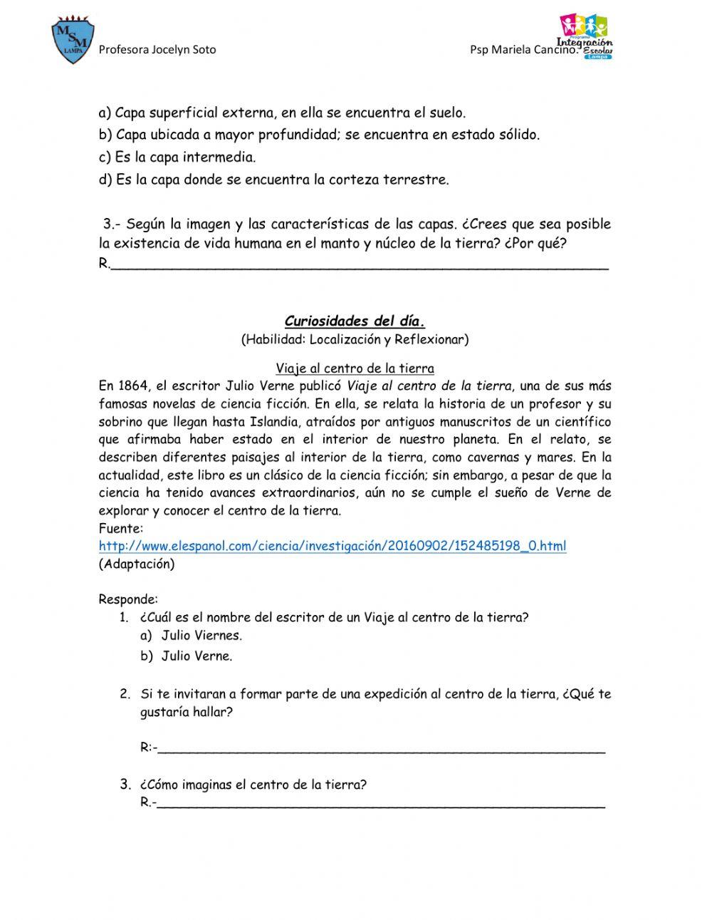 La geósfera y sus capas