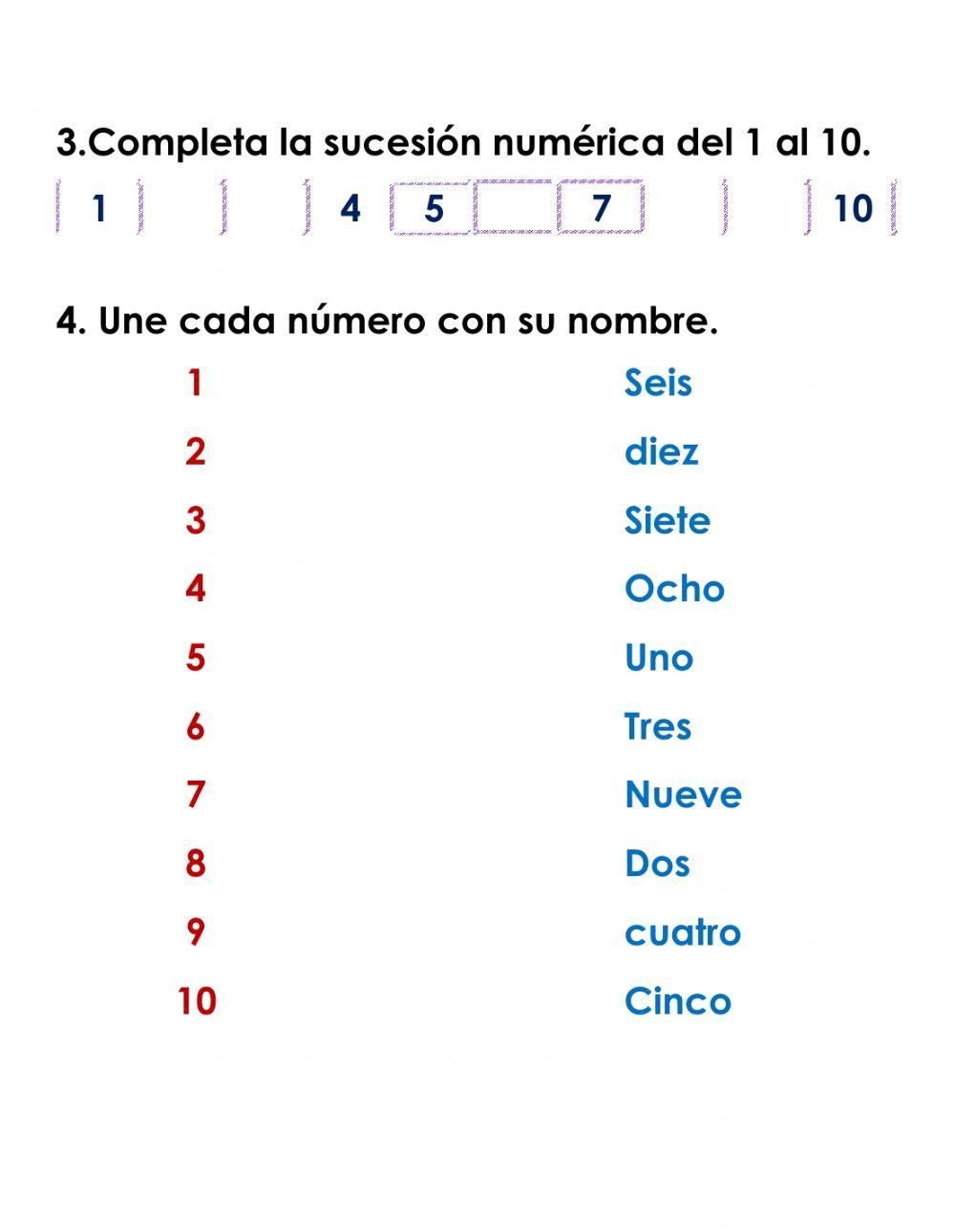 Numeros del 1 al 10