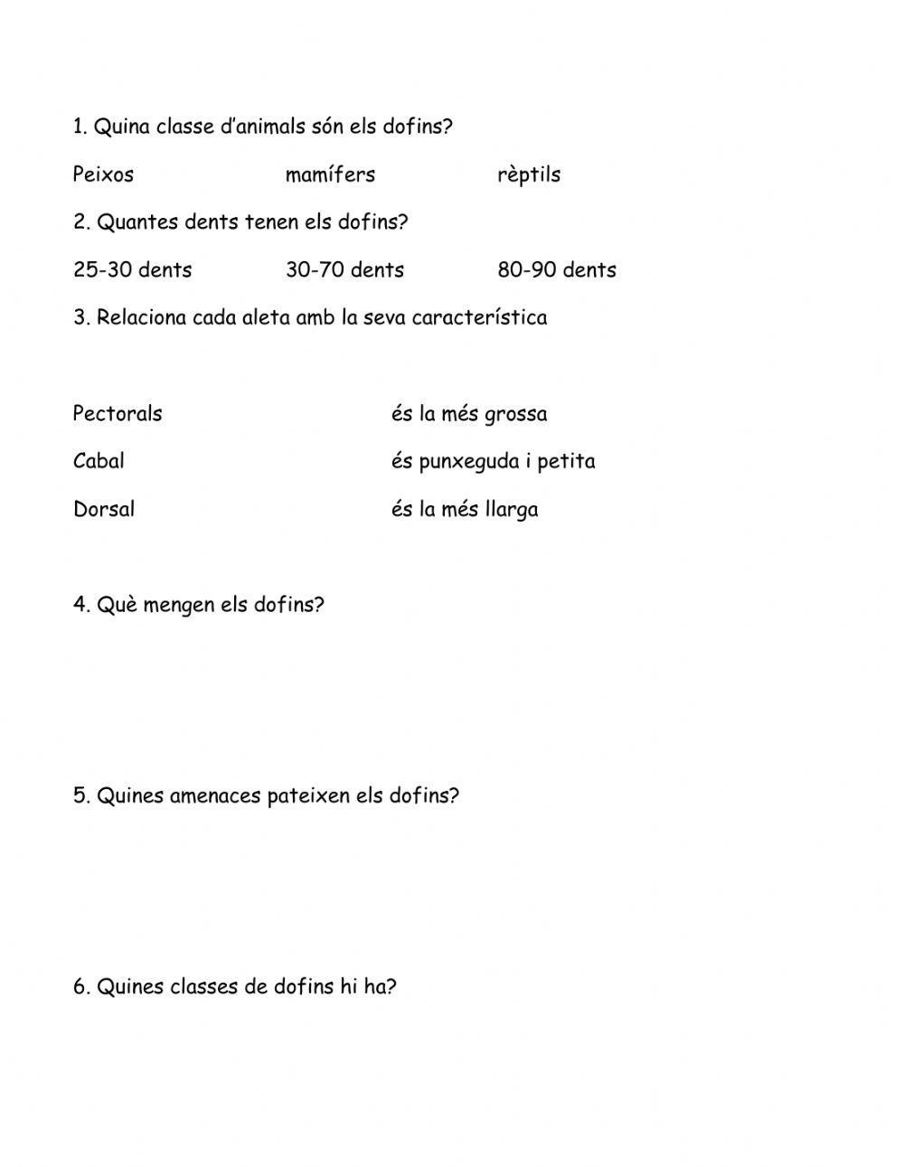 Comprensió lectora-Els dofins