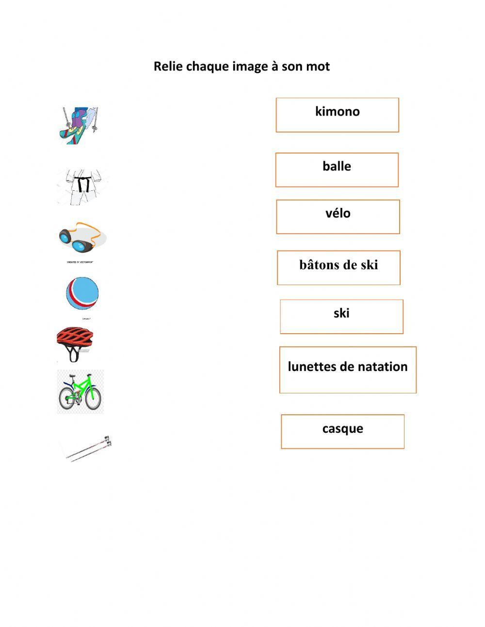 Les objets pour le sport