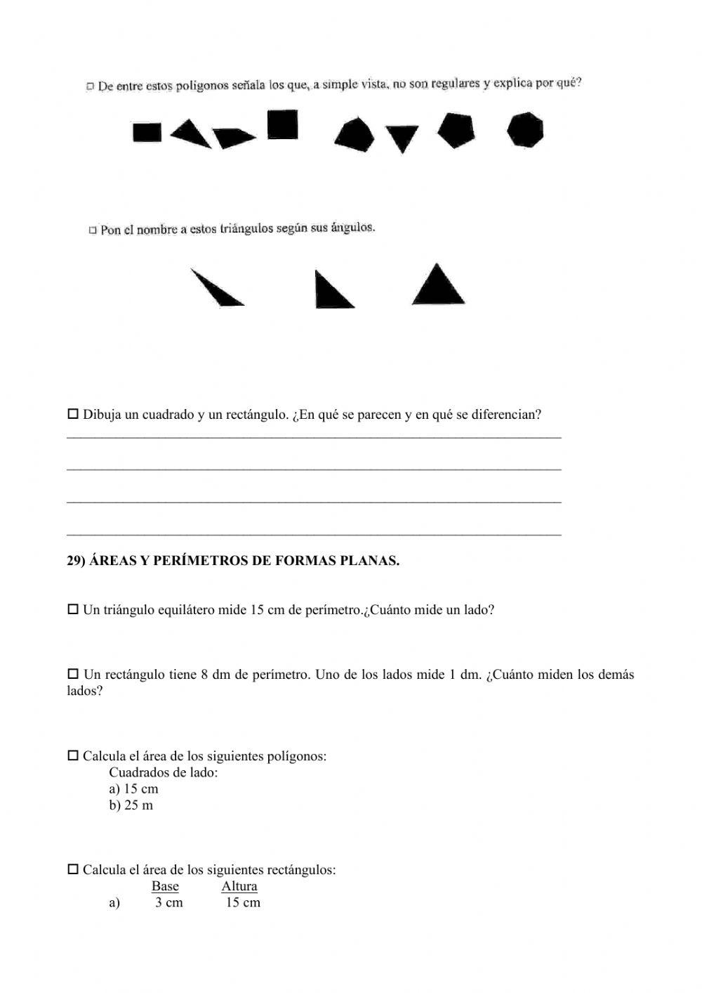 Prueba inicial 6º EP MAT segunda parte