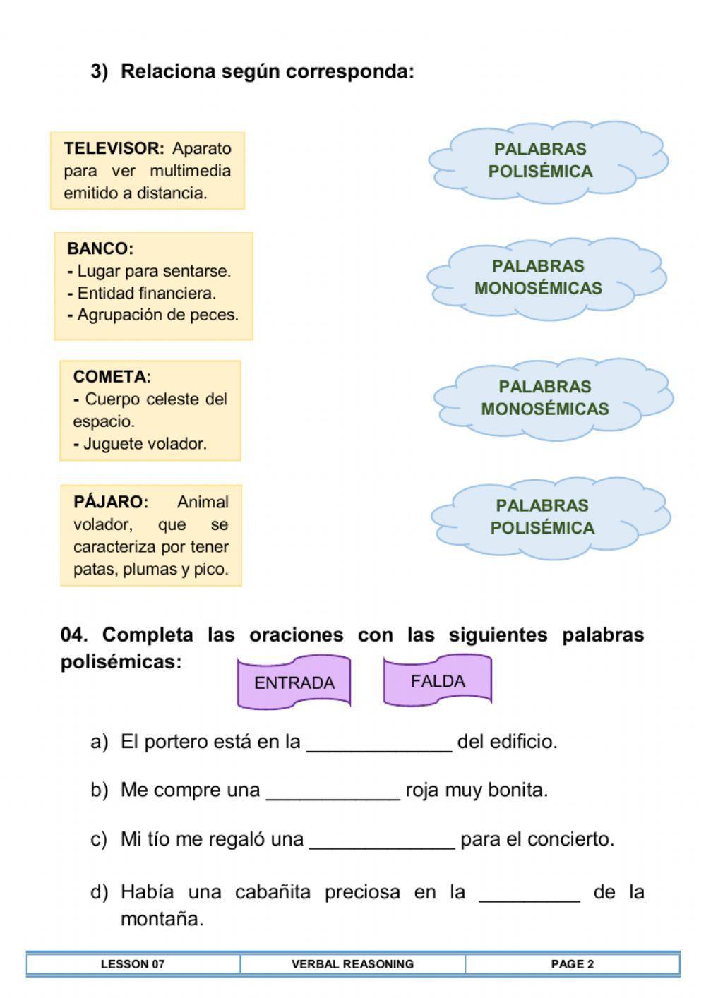 PalabrasMonosémicas y Polisémicas