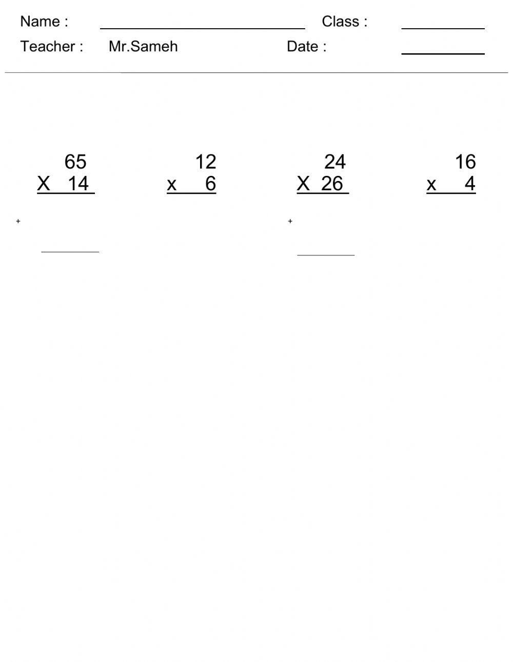 Multiplication C.W