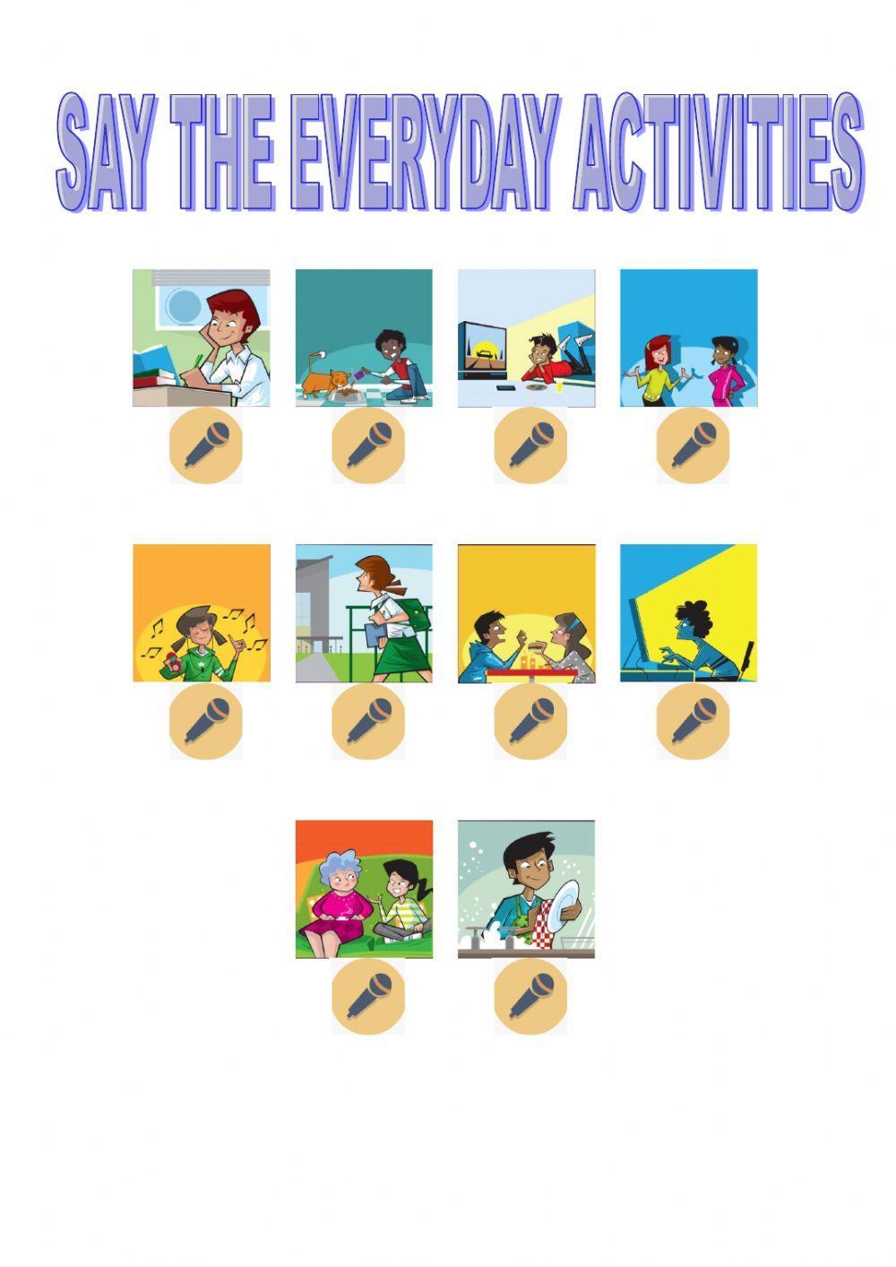 Say the everyday activities tiger 5 macmillasn