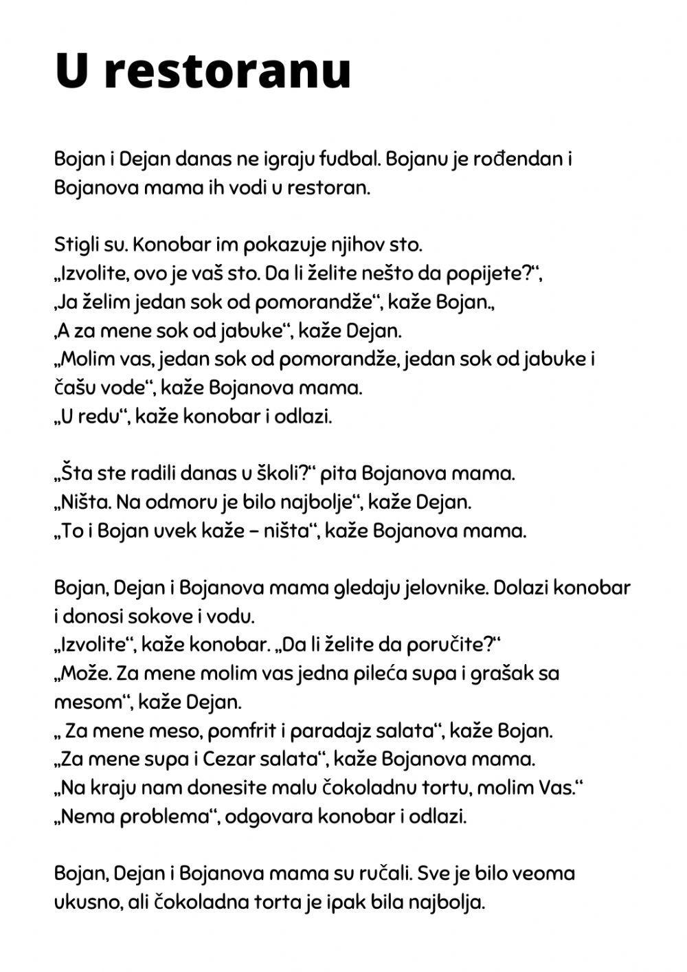 U restoranu-At the Reastaurant