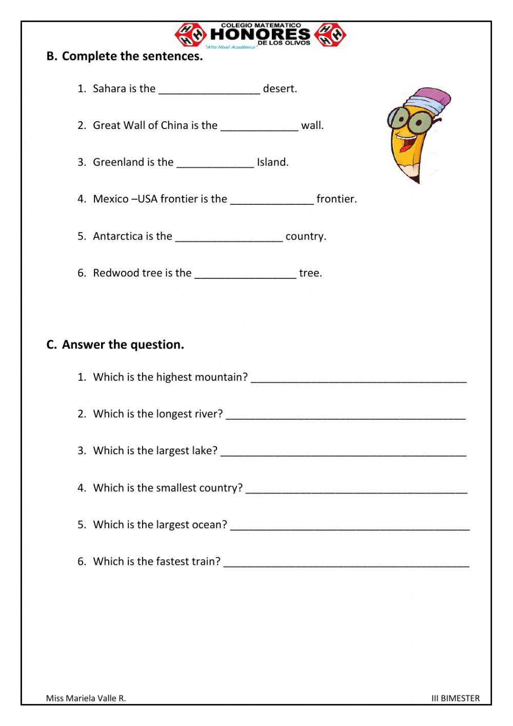 Superlative adjective