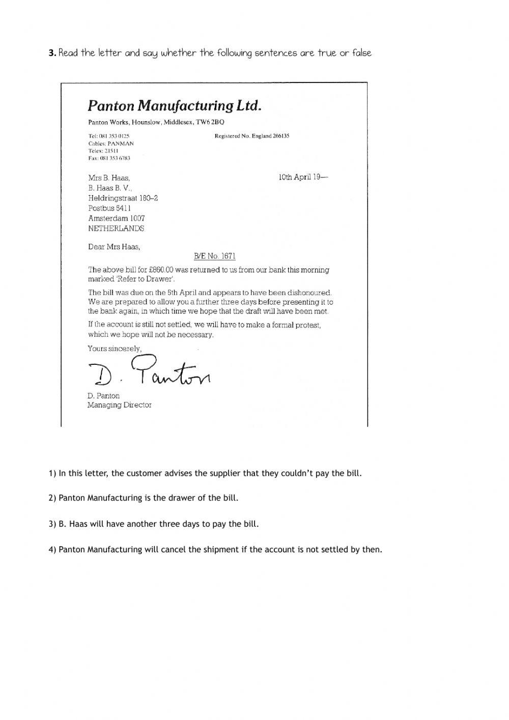 Bill of Exchange and Documentary Credit