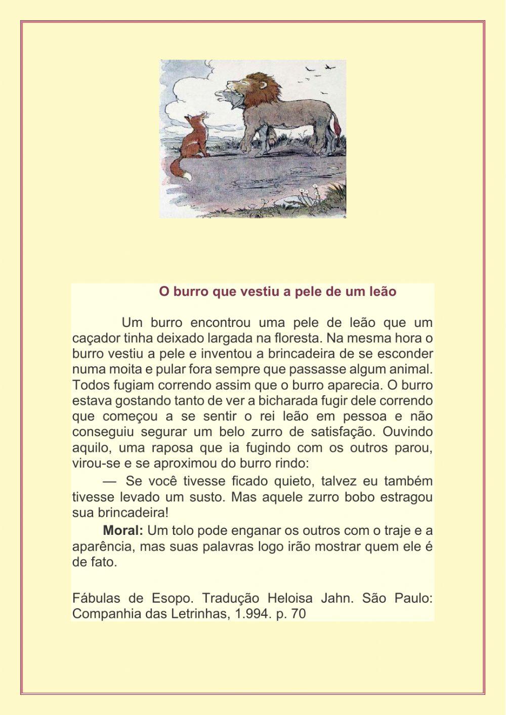 O burro que vestiu pele de leão