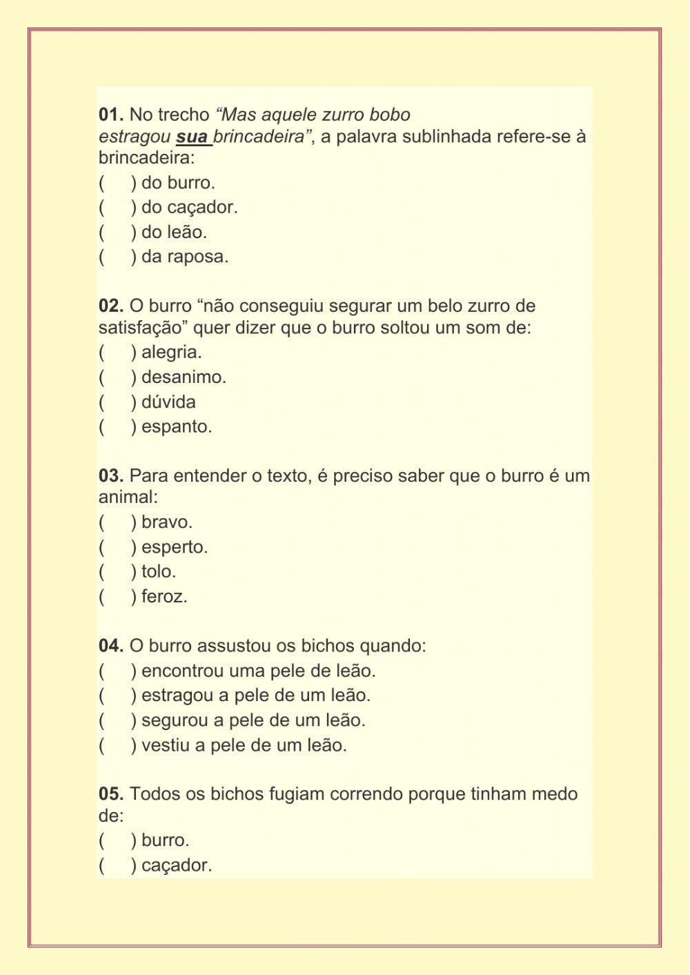 O burro que vestiu pele de leão