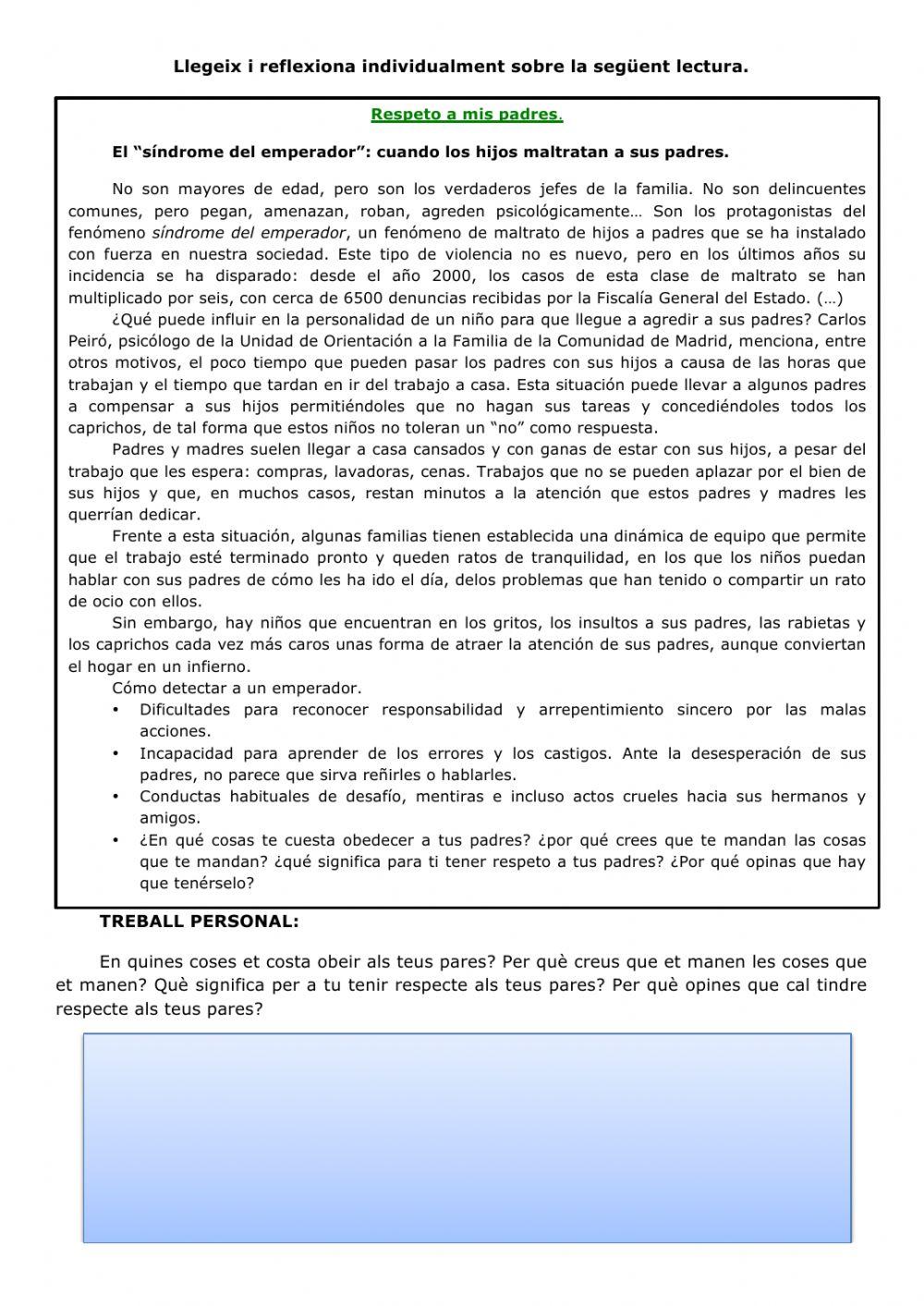 Que saps sobre...Fitxa d'habits VIII Cicle Superior-6è