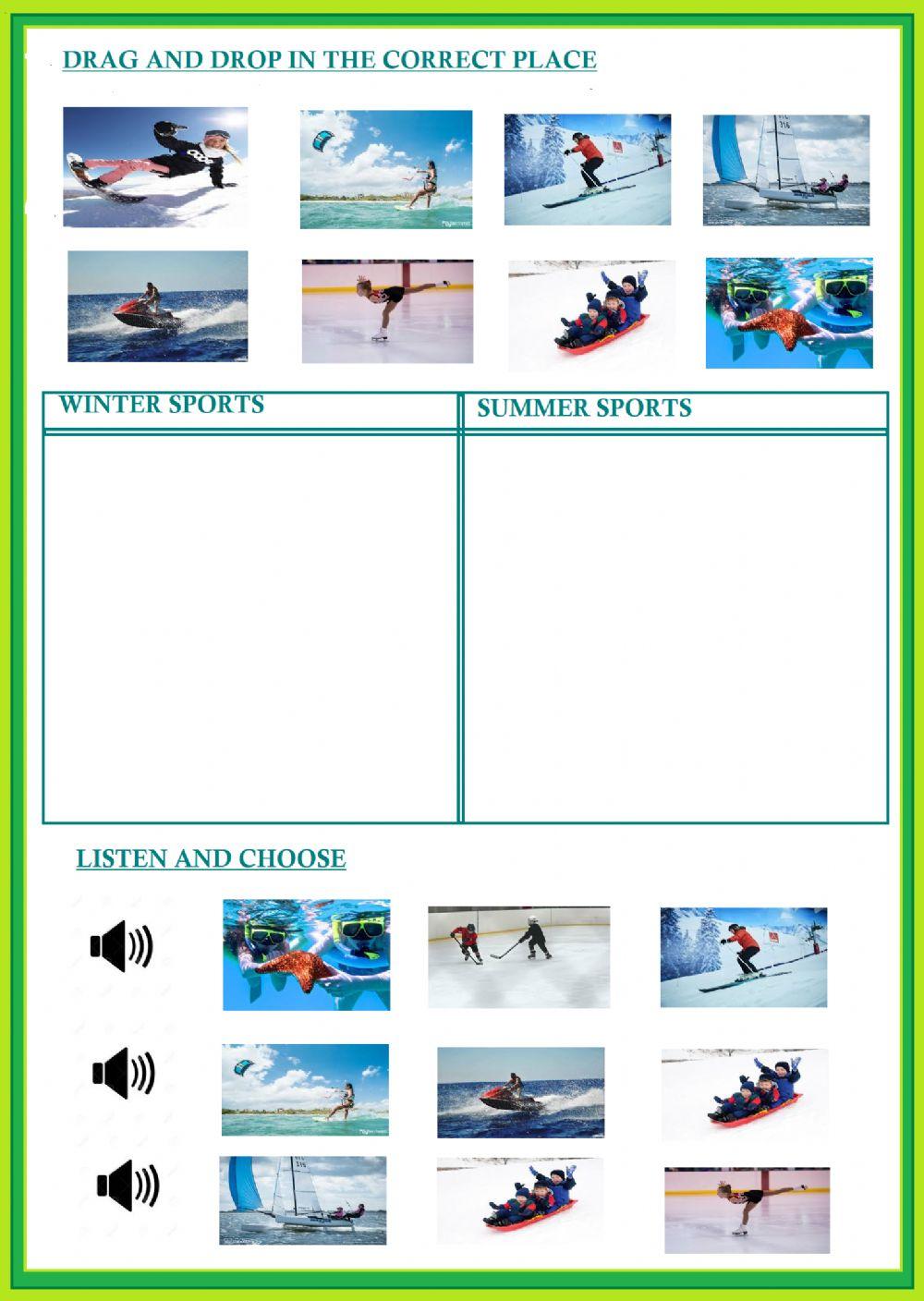 Summer and winter sports Summer and winter sports