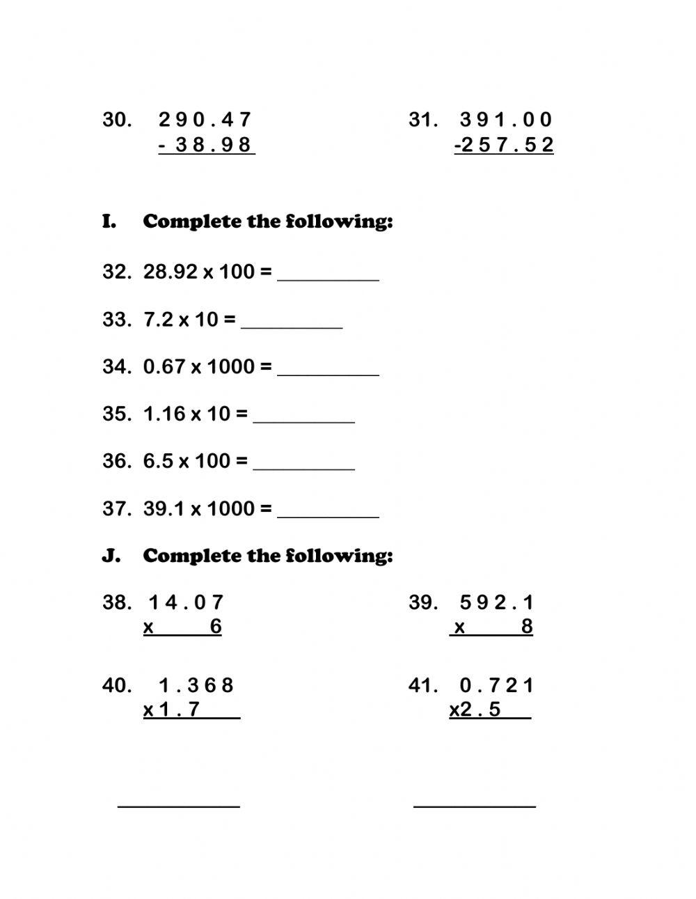 Review Test Live Worksheets