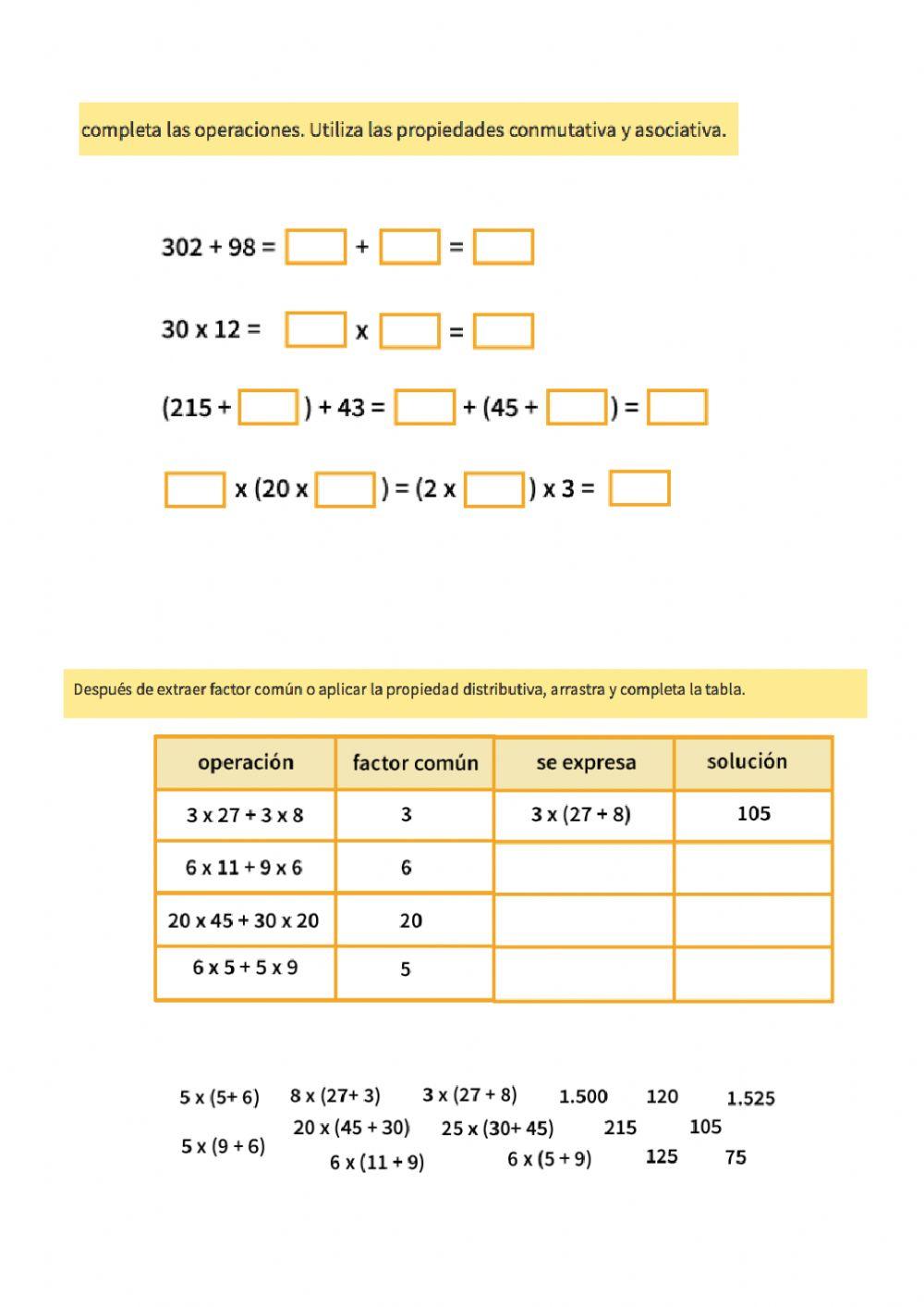 Propiedades suma y multiplicación