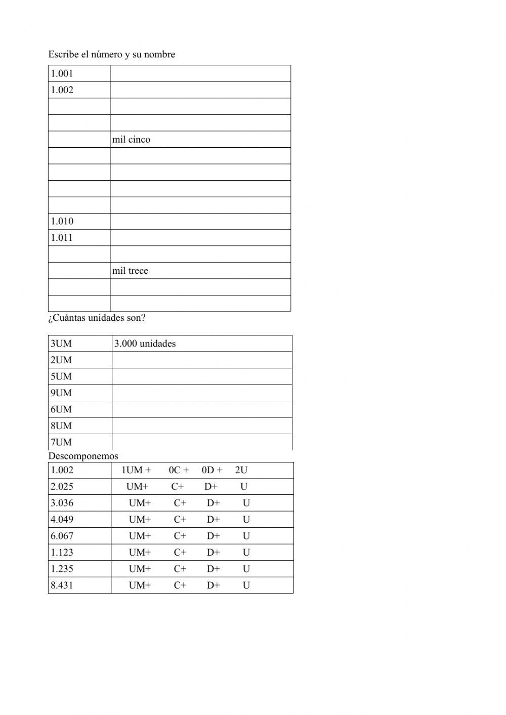 Números de 4 cifras