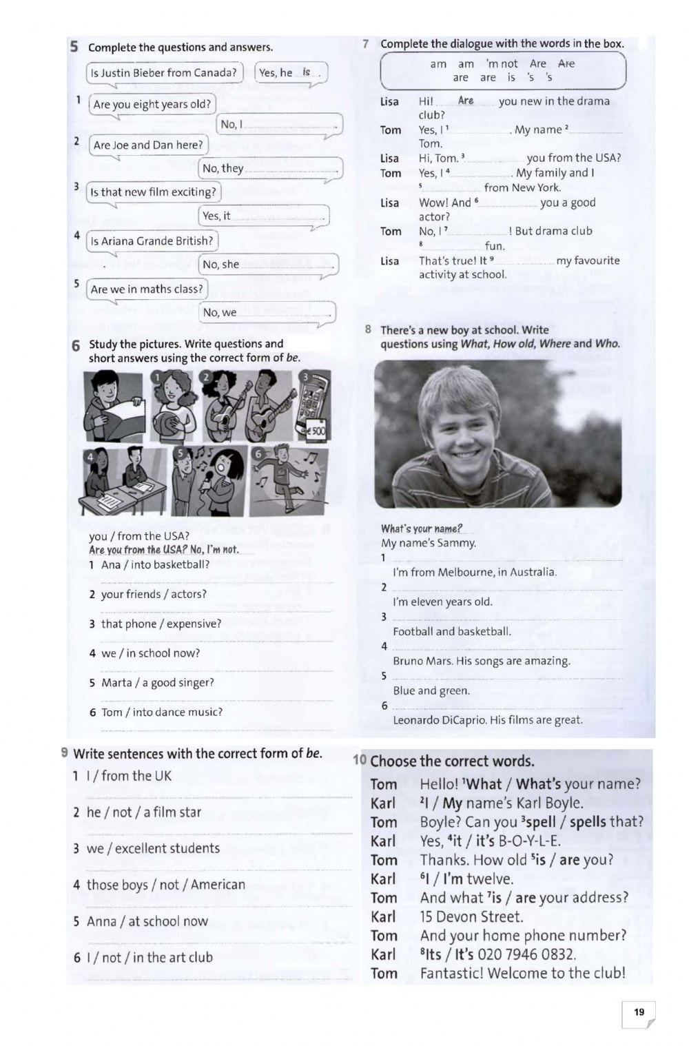 Verb to be and question words