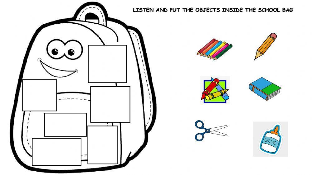 What-s in your bag? interactive worksheet | Live Worksheets