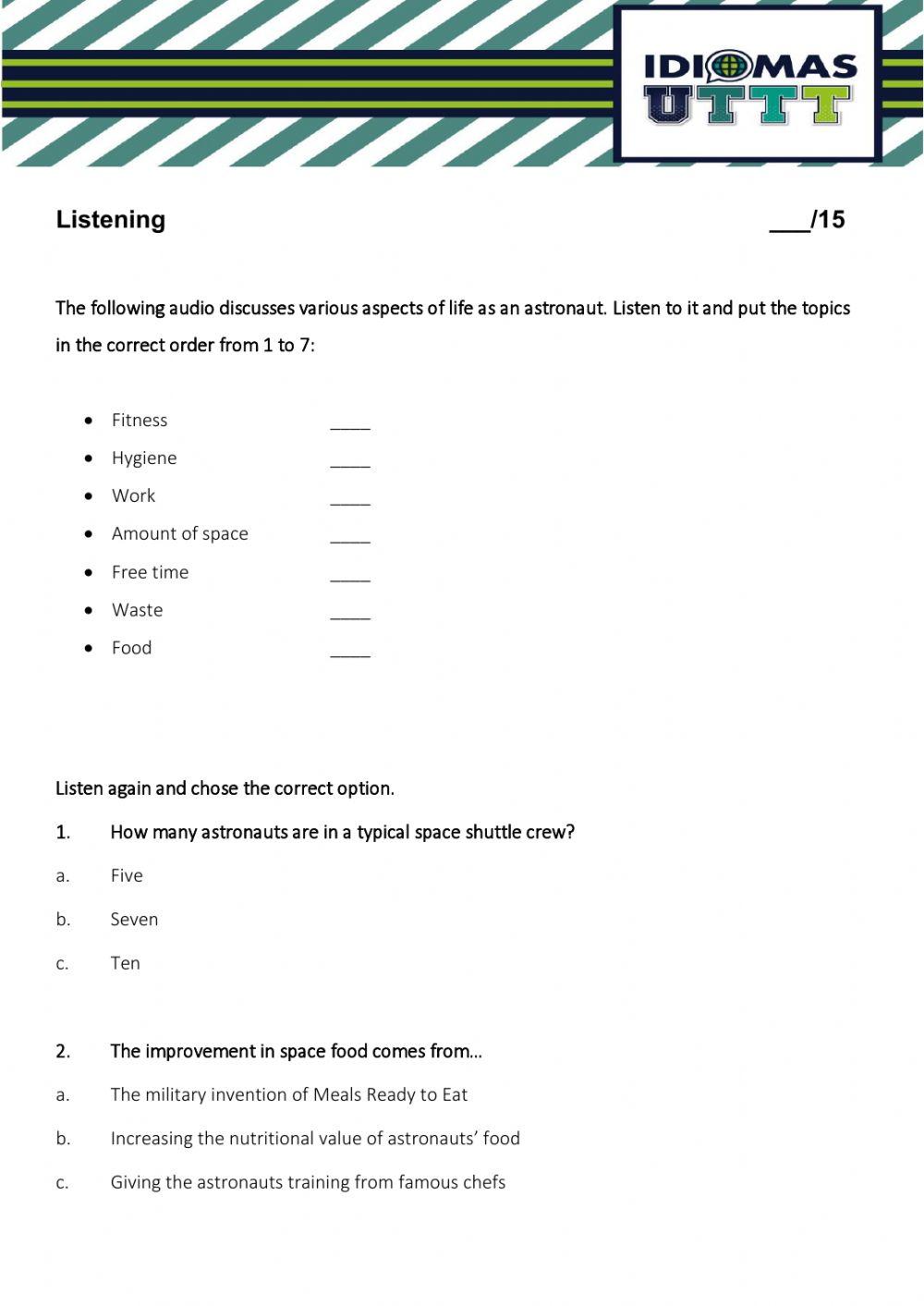 My life as an astronaut