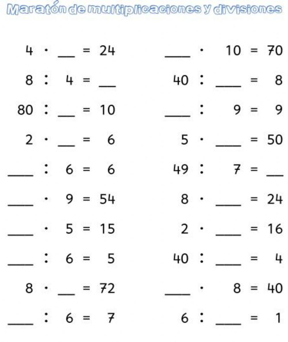 Multiplicaciones y divisiones