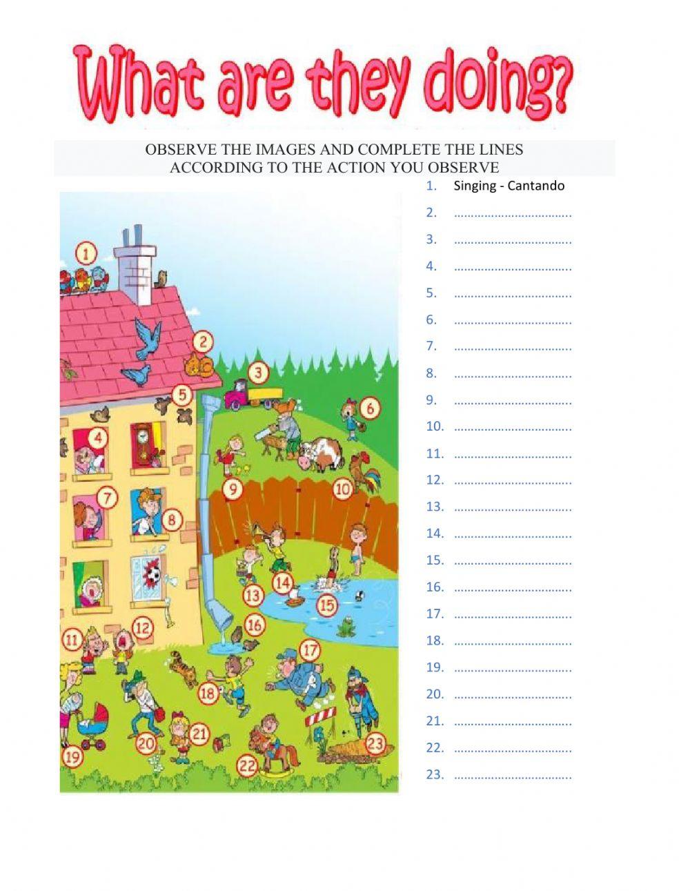 PRESENT PROGRESSIVE AND CONTINUOUS-GERUND