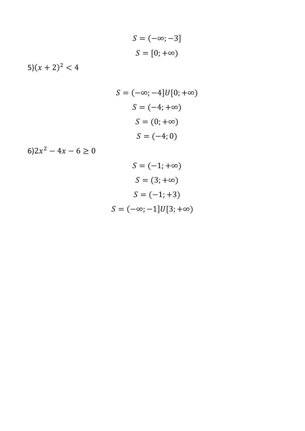 Inecuaciones de 2° Grado