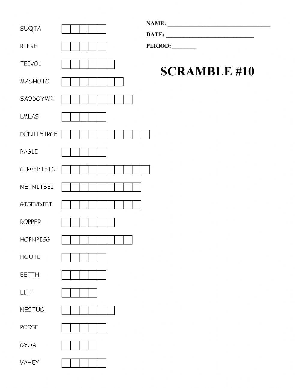 Scramble -10