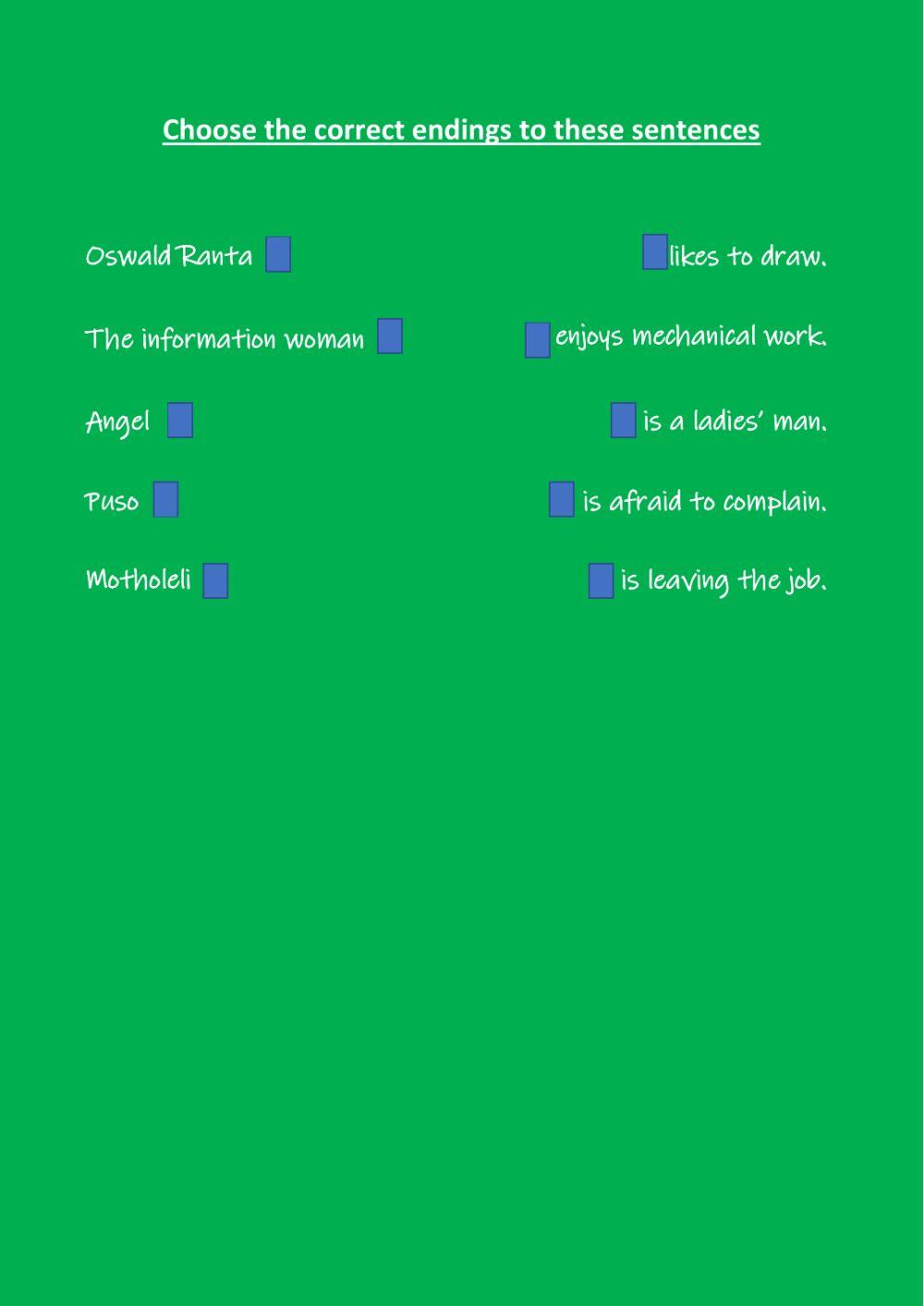 Lesson 5 online exercise | Live Worksheets