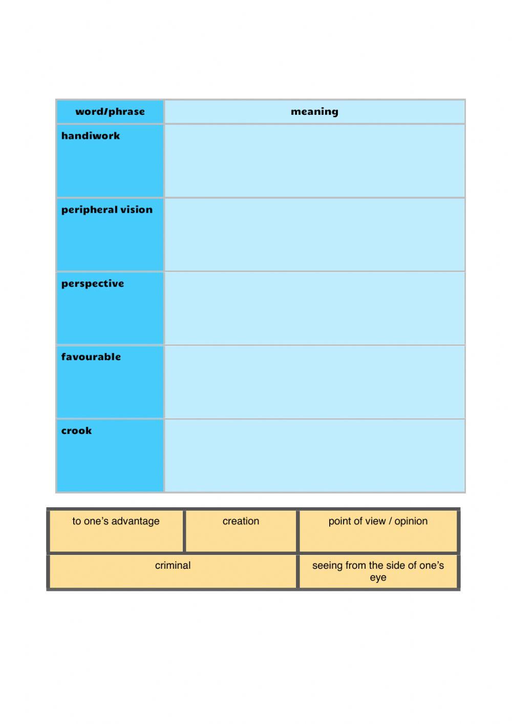 Vocabulary workbook p5-6 Part G