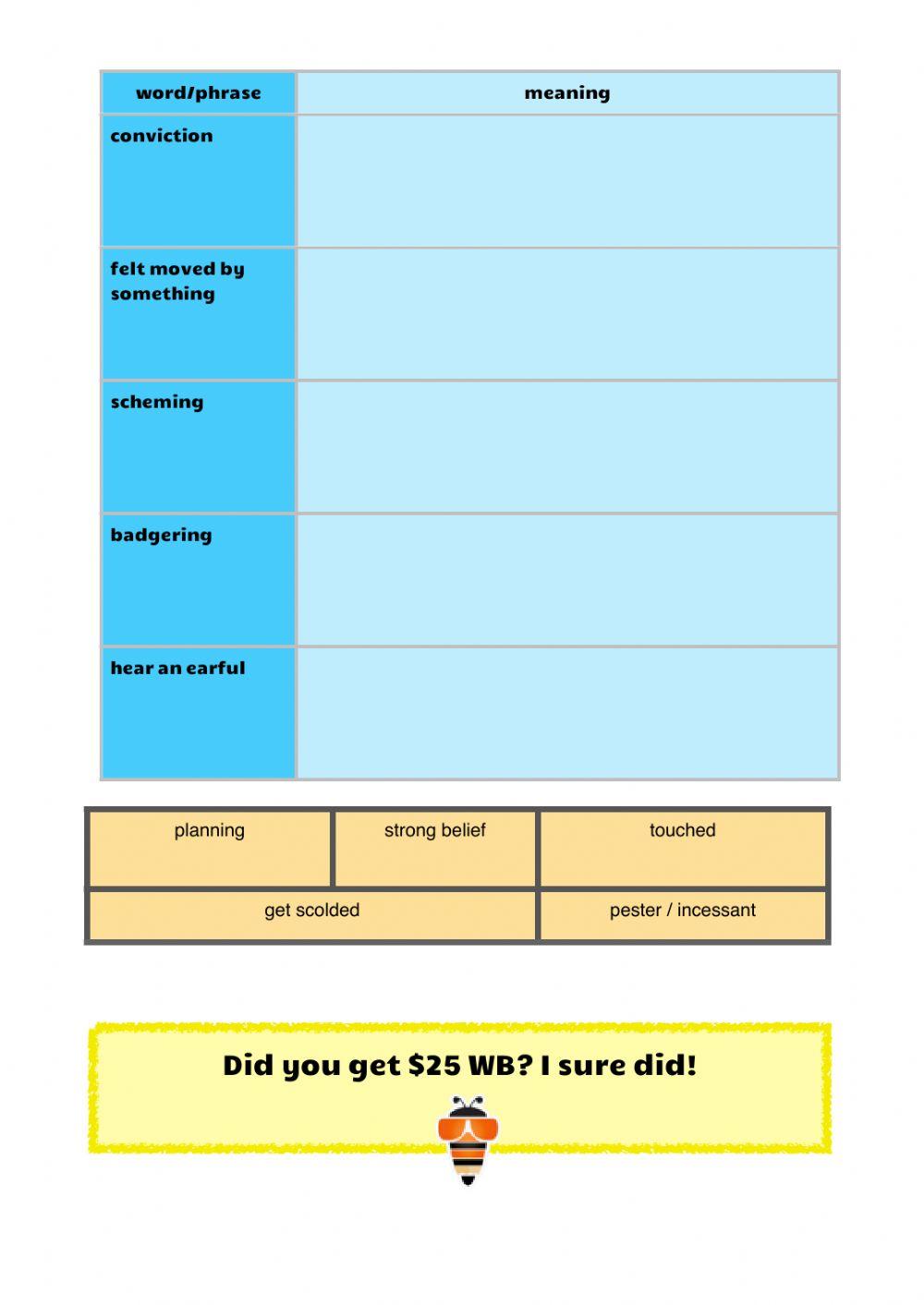 Vocabulary workbook p5-6 Part G
