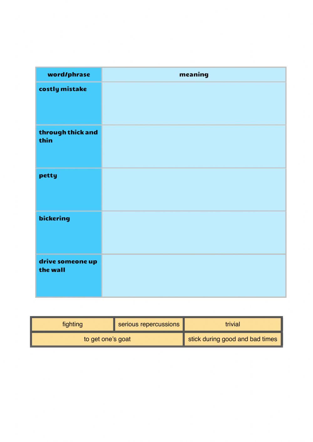 Vocabulary workbook p5-6 Part H