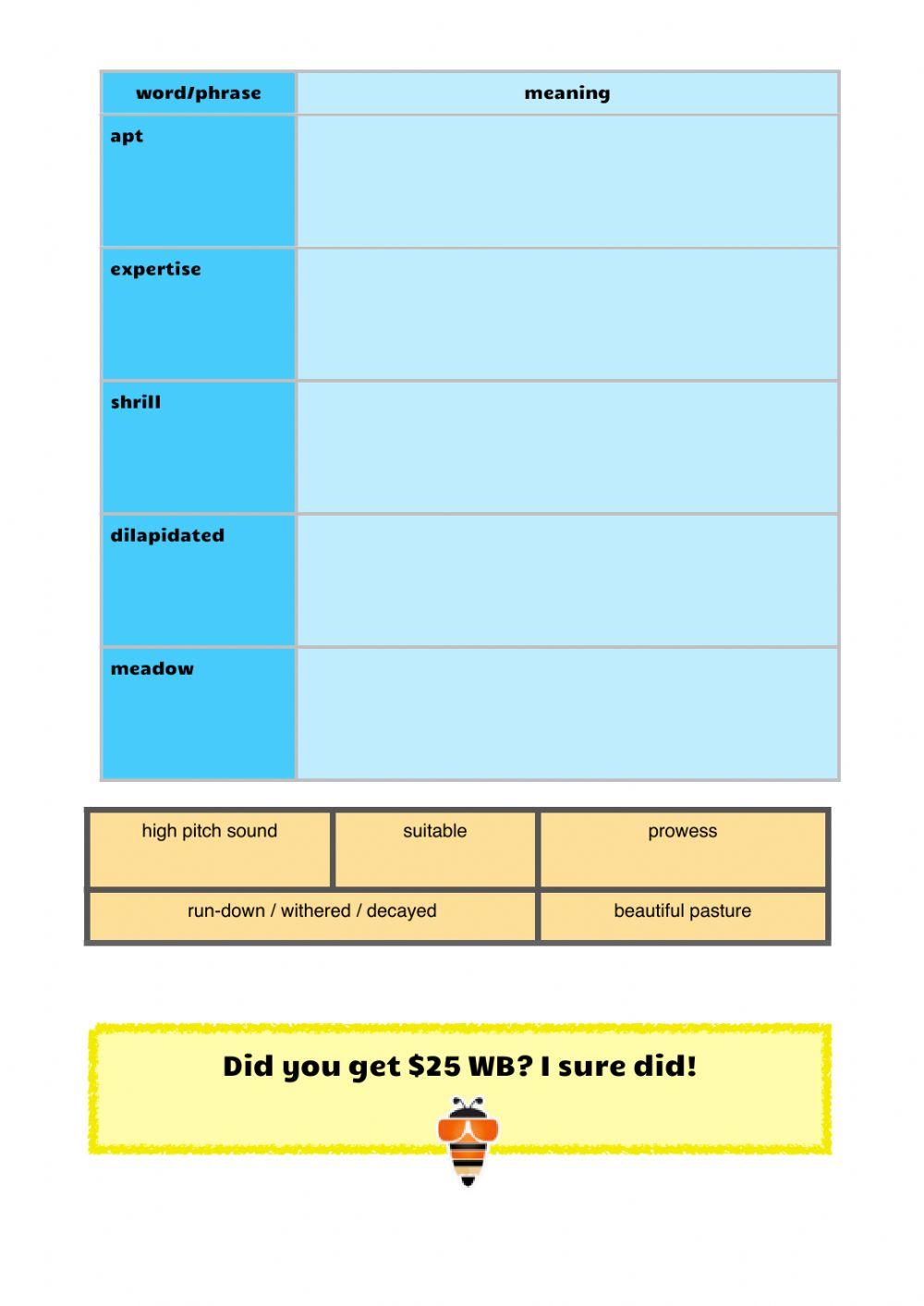 Vocabulary workbook p5-6 Part I