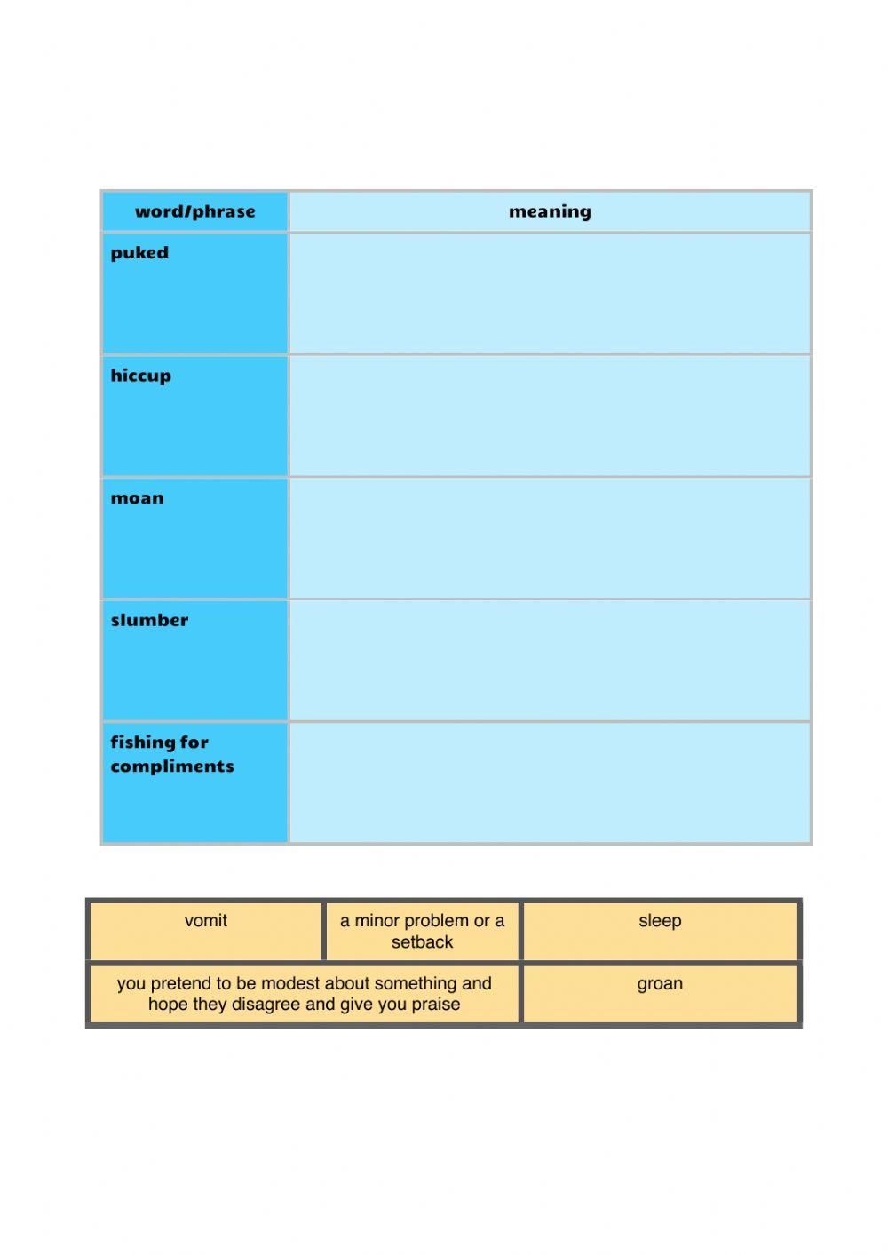 Vocabulary workbook p5-6 Part J