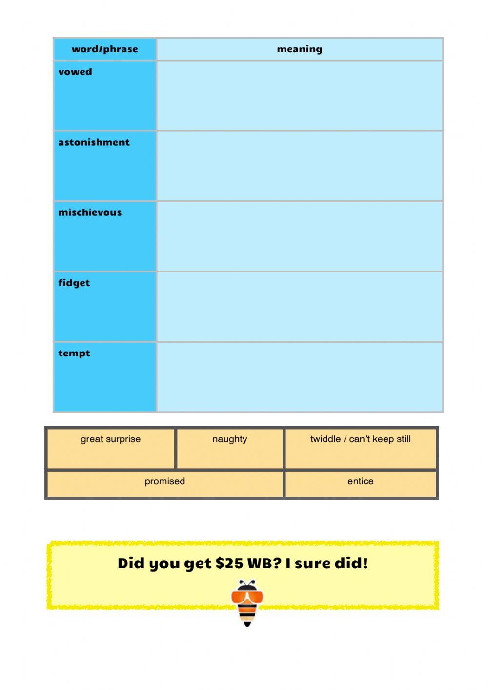 Vocabulary workbook p5-6 Part K