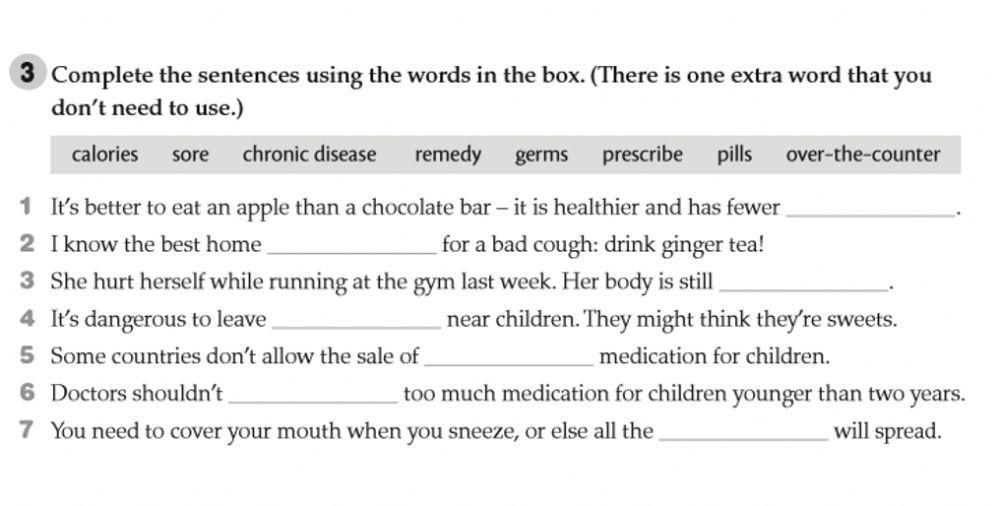 Matching words related to medicine topic