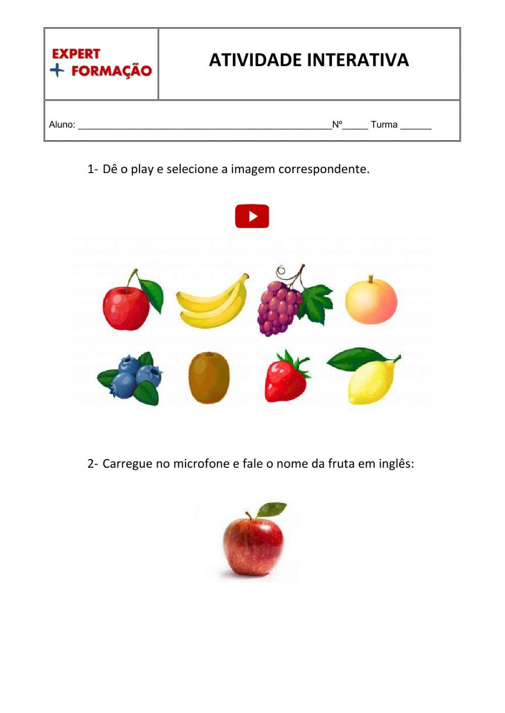 Frutas em inglês