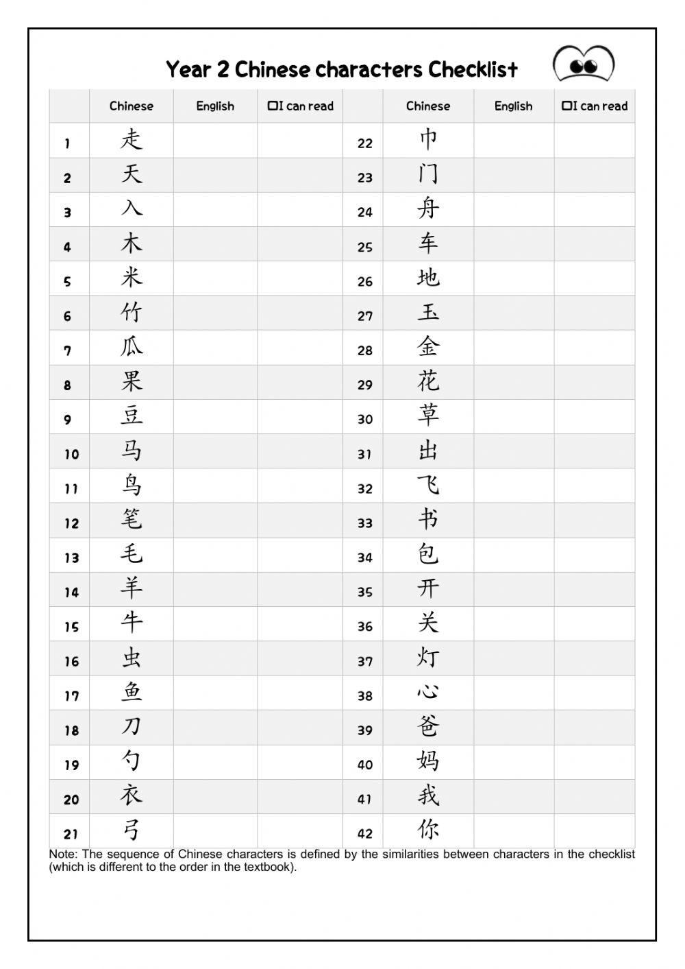 Y2-Chinese Characters Y2-Chinese Characters