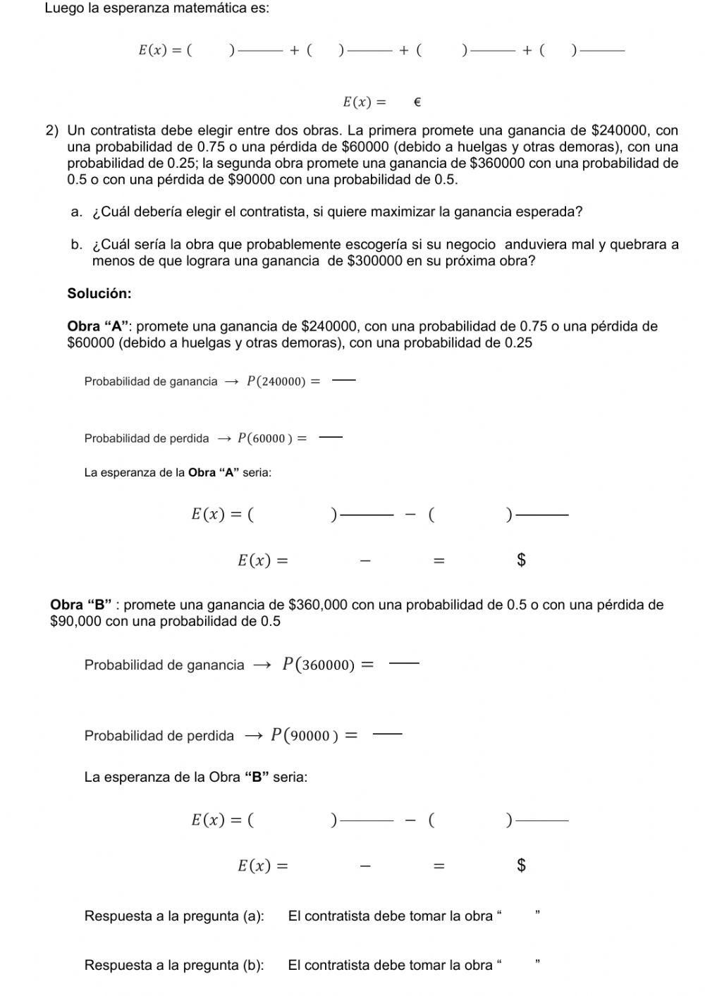 ESPERANZA MATEMÁTICA.