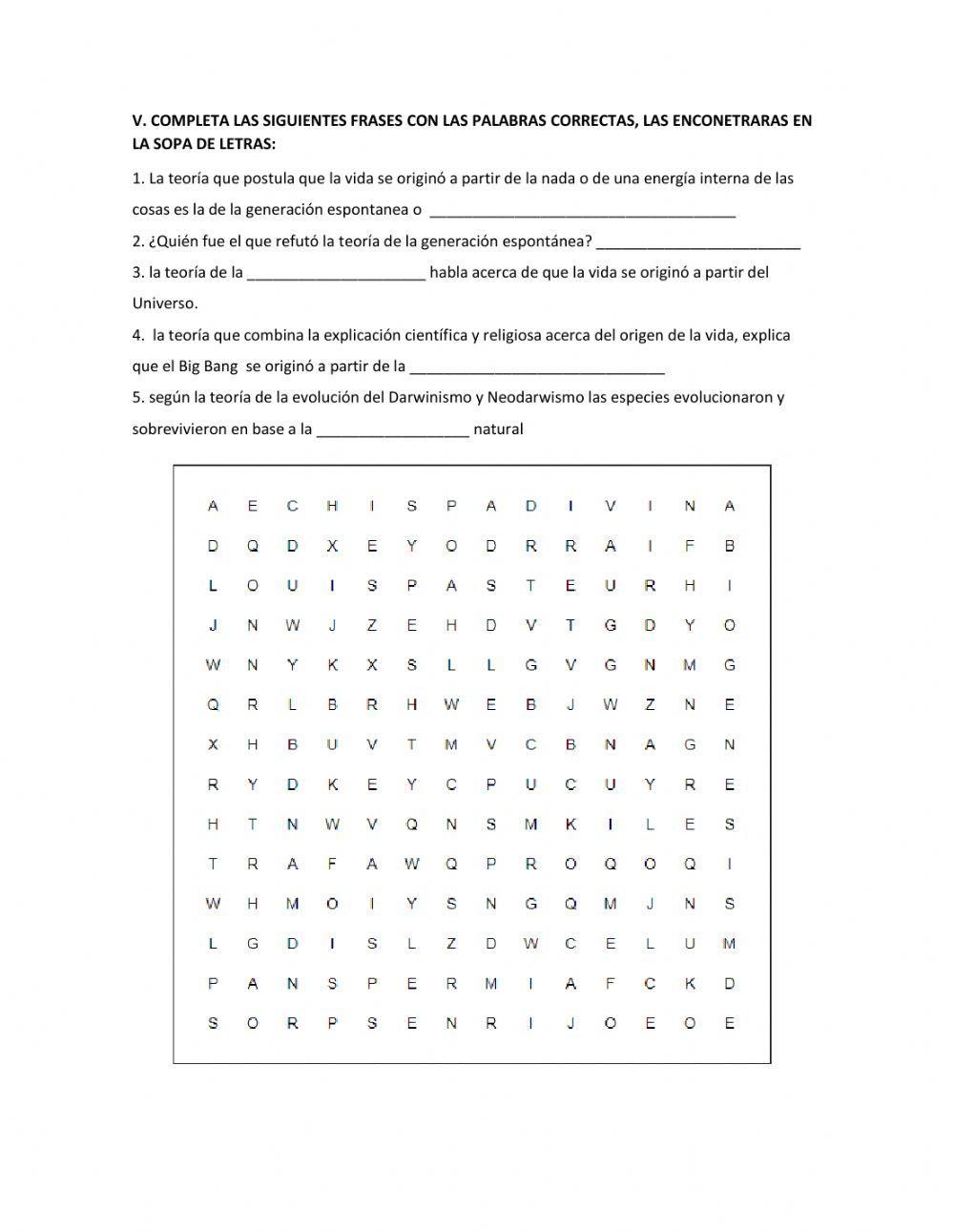 Teorias del origen de la vida