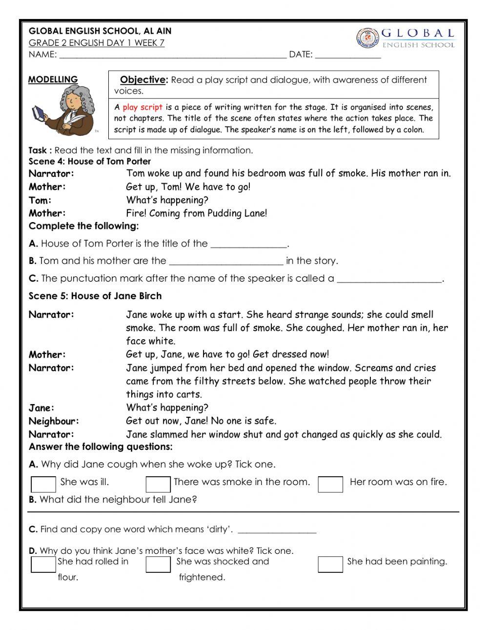 Play Script W7 worksheet | Live Worksheets