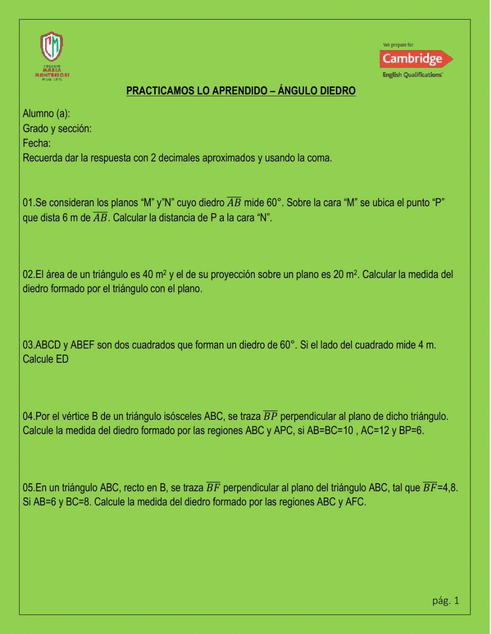 Ángulos Diedros Ángulos Diedros