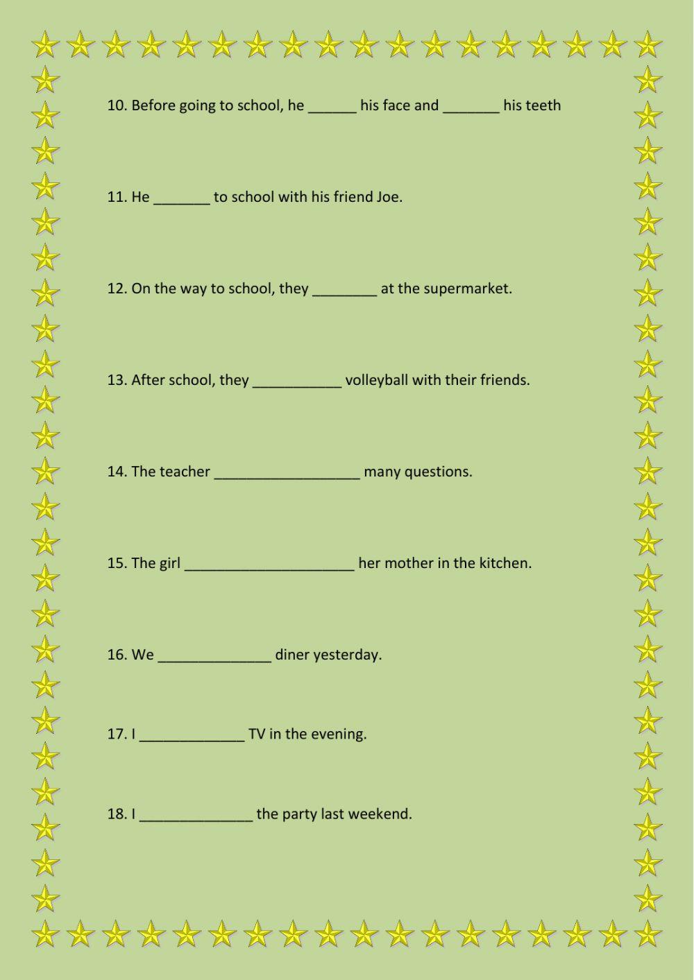 Regular verbs - past tense