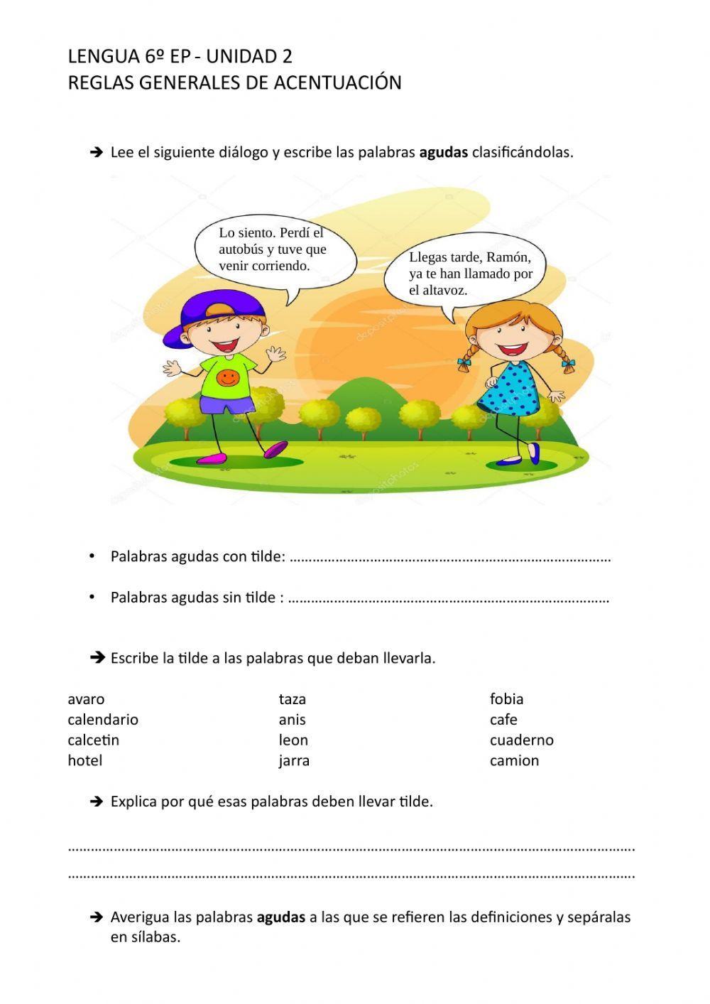 Reglas generales de acentuación