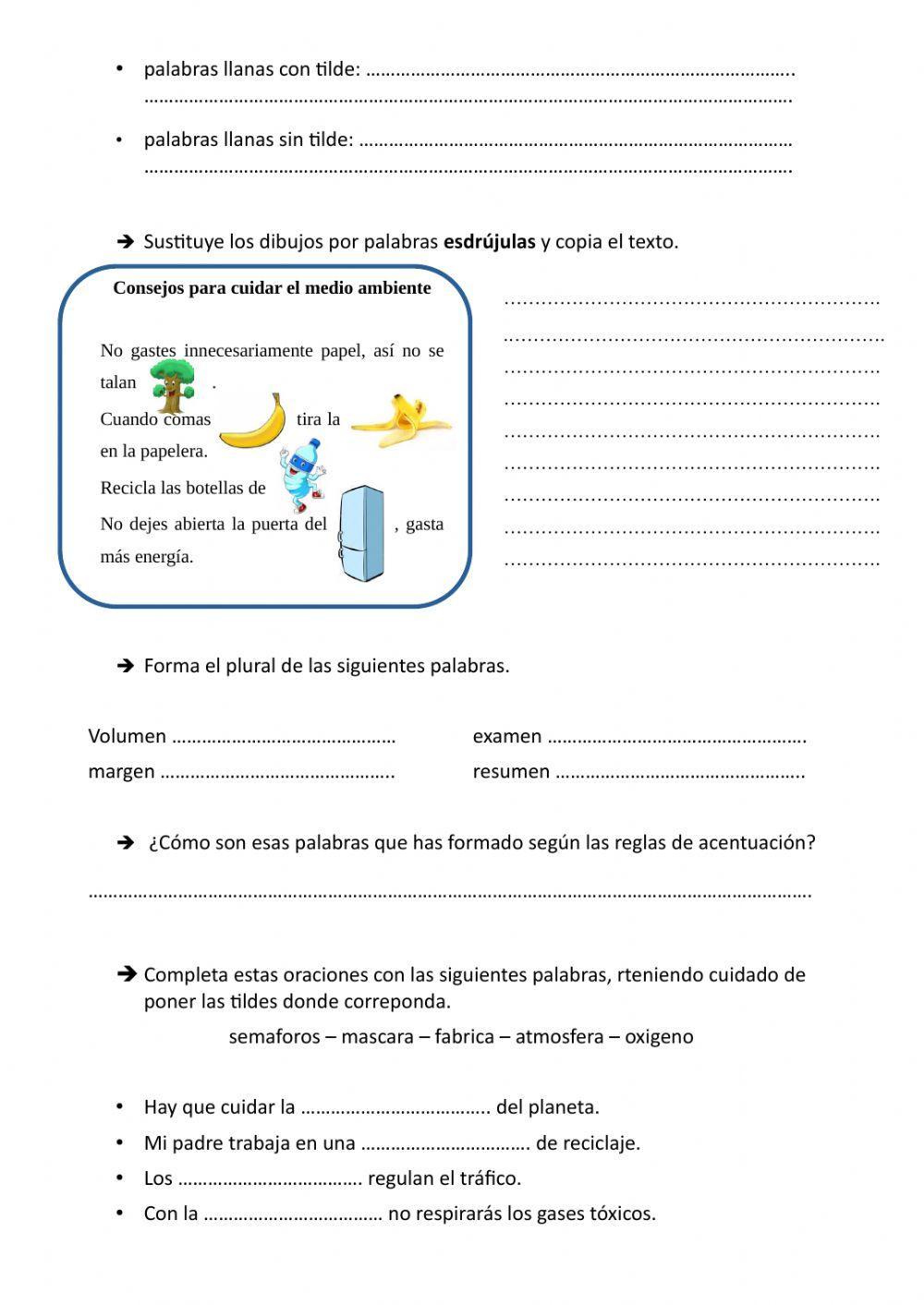 Reglas generales de acentuación