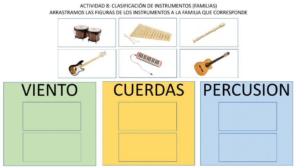 Actividad 8: Instrumentos Musicales. Familias (Nivel 1)